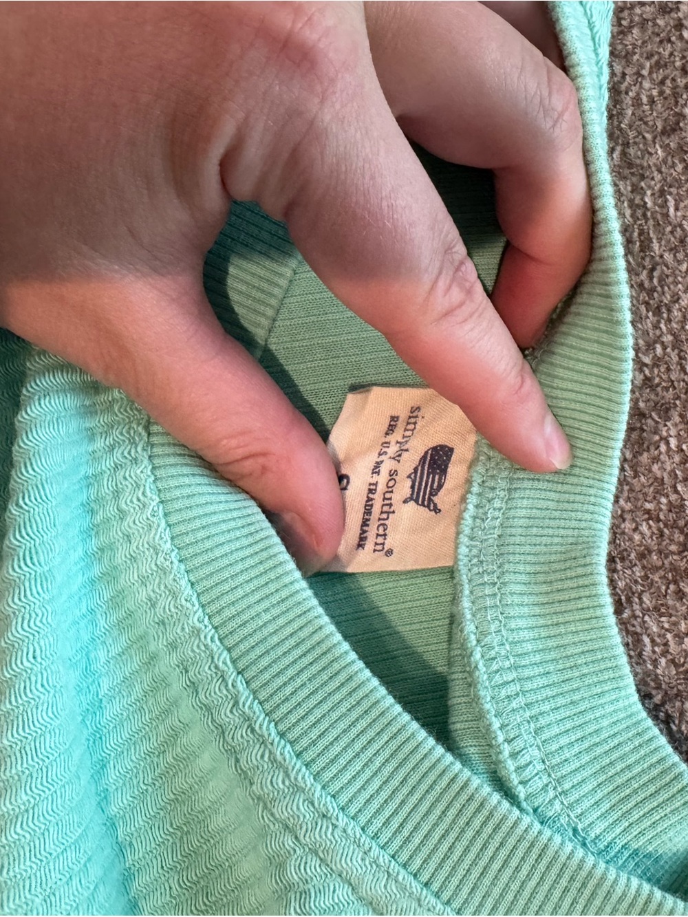 Simply Southern Mint Green "Lake Vibes" Pullover Hoodie - Picture 2 of 2